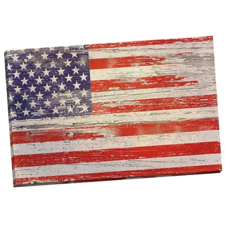 Portfolio Canvas Decor Sharon Marston American Flag Distressed I 24x36 Wrapped Canvas Wall Art