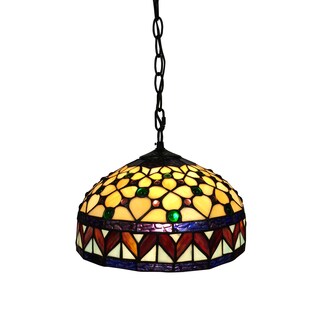 Ada 1-light Jewel Tiffany-style 12-inch Hanging Lamp