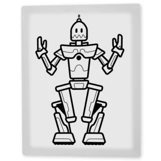 Coloring Art 'Robby the Robot' 8x10 Coloring Canvas Wall Art