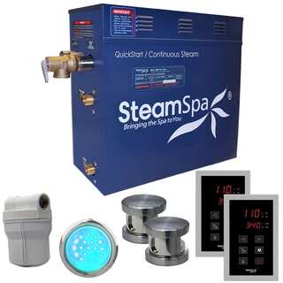 SteamSpa Royal 10.5 KW QuickStart Steam Bath Generator Package in Brushed Nickel