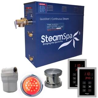 SteamSpa Royal 6 KW QuickStart Steam Bath Generator Package in Brushed Nickel