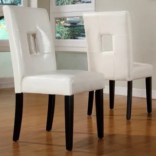 Epcot Open Back Cream/ White Upholstered Dining Chairs (Set of 2)