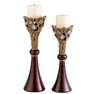 Moselle Polyresin Candleholders (Set of 2)