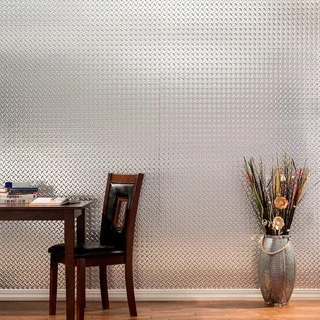 Fasade Diamond Plate Brushed Aluminum 4-foot x 8-foot Wall Panel