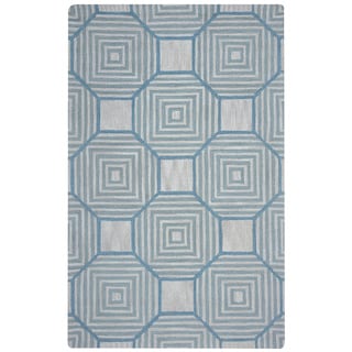 Arden Loft Easley Meadow Beige/ Light Blue Geometric Hand-tufted Wool Area Rug (10' x 14')