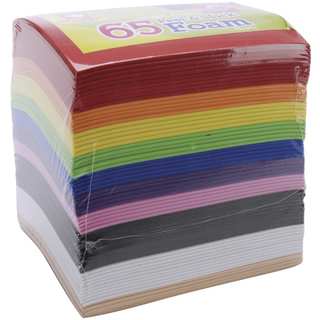 Peel & Stick Foam Sheets 5.9inX4.43in 65/PkgRainbow Colors