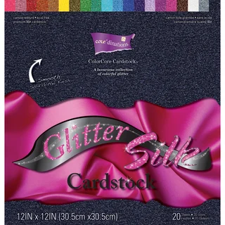 Core'dinations Glitter Silk Cardstock Pack 12inX12in 20/Pkg