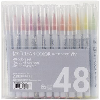 Zig Clean Color Real Brush Markers 48/Pkg