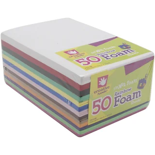 Foam Sheets 5.5inX8.5in 50/PkgRainbow Colors