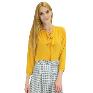Relished Women's Contemporary Corinne Yellow Long Sleeve Blouse