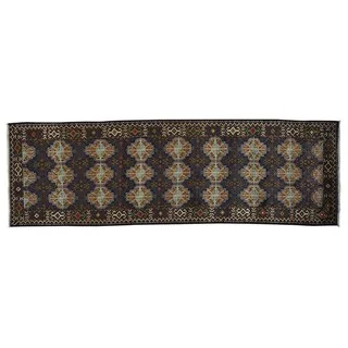 Runner Afghan Baluch Hand Knotted Oriental Rug (3'1 x 9'9)