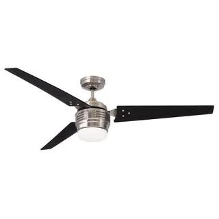 Emerson 4th Avenue 60-inch Brushed Steel Modern Ceiling Fan with Brushed Steel Blades