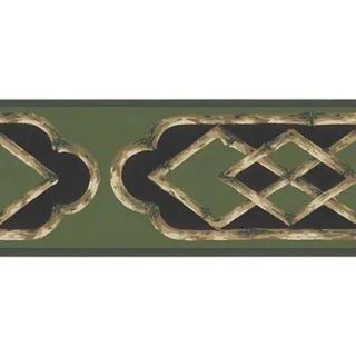 Green Bamboo Frame Wallpaper Border