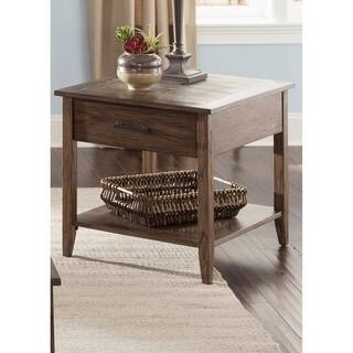 Brookstone Weathered Oak and Wire Brush End Table