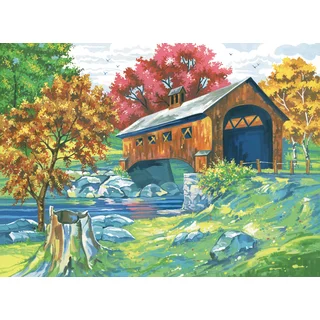 Paint By Number Kit 12inX16inCovered Bridge