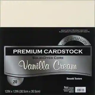 Core'dinations Value Pack Cardstock 12inX12in 20/PkgVanilla Cream Smooth