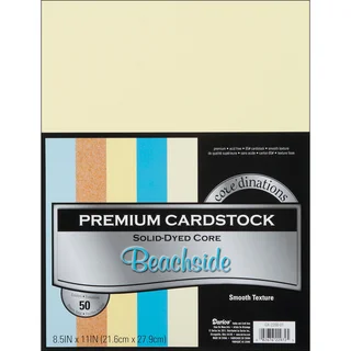 Core'dinations Value Pack Cardstock 8.5inX11in 50/PkgBeachside Smooth