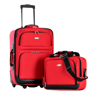 Olympia Let's Travel Red 2-piece Expandable Carry-on Luggage Set