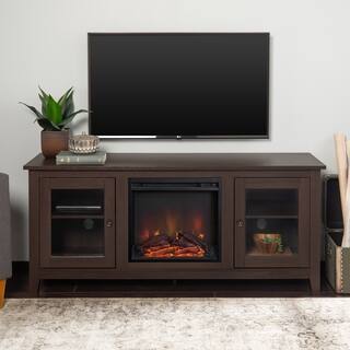 58" Fireplace Stand with Doors - Espresso