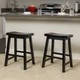 Pomeroy Saddle Wood Counter Stool (Set of 2) by Christopher Knight Home