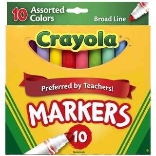 Crayola Broad Line MarkersAssorted Colors 10/Pkg