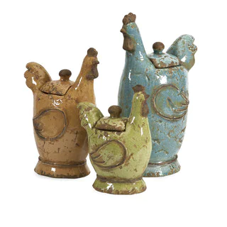 Cherda Lidded Roosters (Set of 3)