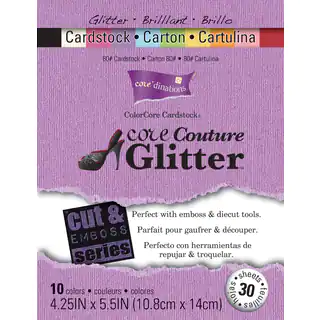 Core'dinations Cut & Emboss Cardstock Pad 4.25inX5.5in 30/PkgCore Couture Glitter