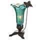 9" H Hand Blown Mercury Glass Butterfly Lily Lamp - Thumbnail 0