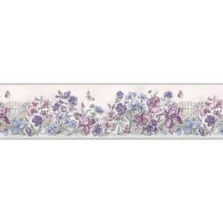 Lavender Picket Fence Wallpaper Border