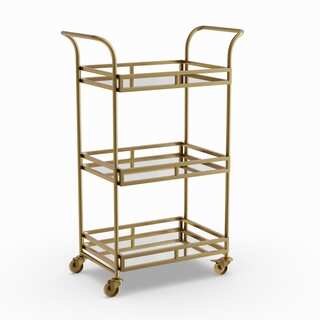 Sterling Goldtone Metal Bar Cart