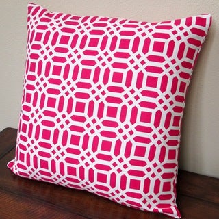 Artisan Pillows Indoor 20-inch Vivid Lattice in Fuchsia/Hot Pink Throw Pillow Cover