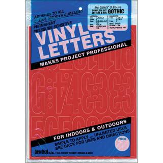Permanent Adhesive Vinyl Letters & Numbers 3in 160/PkgRed