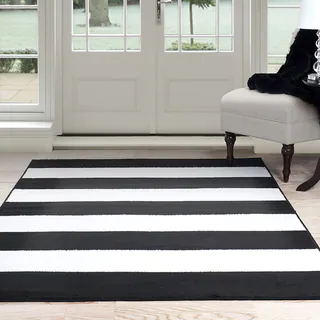 Windsor Home Breton Stripe Area Rug - Black & White 3'3" x 5'