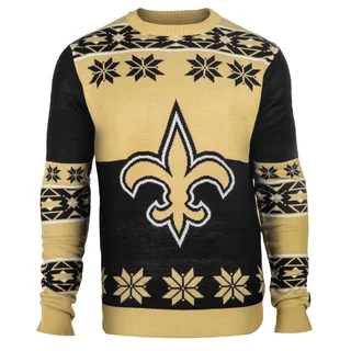 Forever Collectibles NFL New Orleans Saints Big Logo Crew Neck Ugly Sweater