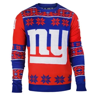 Forever Collectibles NFL New York Giants Big Logo Crew Neck Ugly Sweater