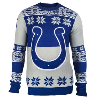 Forever Collectibles NFL Indianapolis Colts Big Logo Crew Neck Ugly Sweater