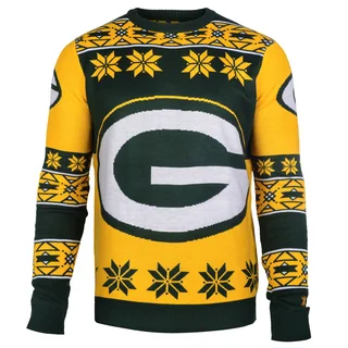 Forever Collectibles NFL Green Bay Packers Big Logo Crew Neck Ugly Sweater