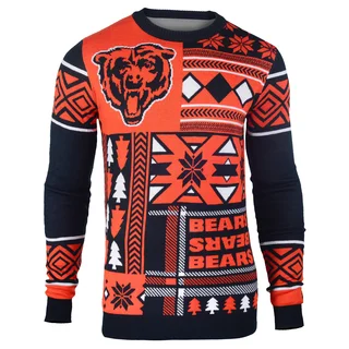 Forever Collectibles NFL Chicago Bears Big Logo Crew Neck Ugly Sweater