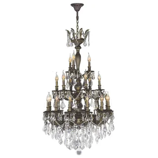 French Imperial Collection 21 Light Antique Bronze Finish and Clear Crystal Chandelier 29 x 50 Thr