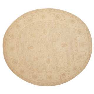 Herat Oriental Afghan Hand-knotted Vegetable Dye Oushak Wool Oval Rug (8' x 9'1)