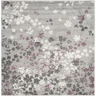 Safavieh Adirondack Vintage Floral Light Grey/ Purple Rug (6' Square)