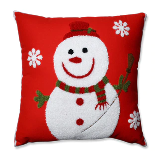 Pillow Perfect Snowman Red 16.5-inch Throw Pillow
