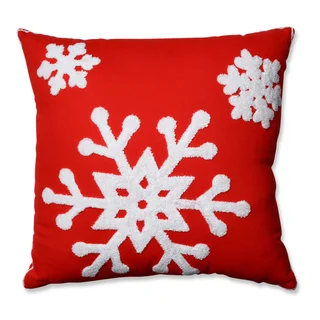 Pillow Perfect Snowflake Red 16.5-inch Throw Pillow