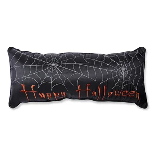 Pillow Perfect Happy Halloween Black Rectangular Throw Pillow