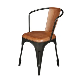 Wanderloot Closerie Industrial Cafe Chair with Leather Seat (India)