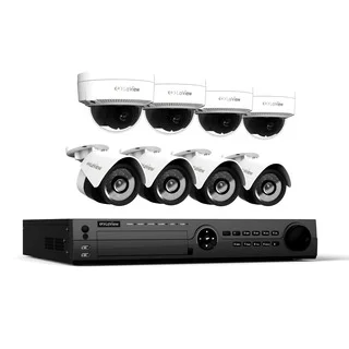 LaView 16-channel 1080p IP True PoE NVR with 3TB HDD (4) Dome, (4) Bullet 1080p IP Full Motion Night Vision Cameras, and App