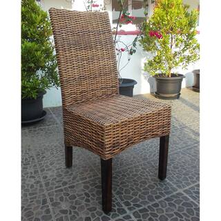 International Caravan 'Java' Rattan Weave Dining Chairs with Mahogany Hardwood Frame (Set of 2)