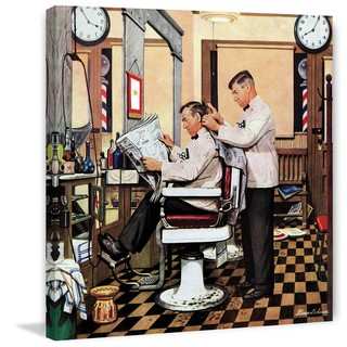 Marmont Hill - Barber Getting Haircut by Stevan Dohanos Painting Print on Canvas