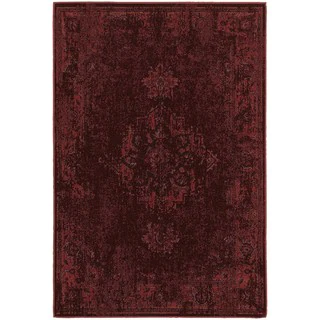 Traditional Distressed Overdyed Persian Red/ Pink Rug (7'10 x 10'10)