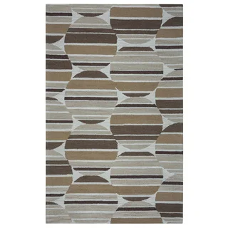 Arden Loft Hand-tufted Beige Geometric Easley Meadow Collection Wool Area Rug (2'6 x 10')